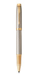 PARKER IM Premium Stylo roller  gris argenté  Recharge noire pointe fine  Coffret cadeau