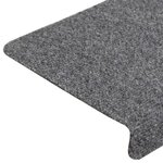 vidaXL Tapis d'escalier autocollants vidaXL  10 pièces  65 x 21 x 4 cm  gris clair  bord rectangulaire
