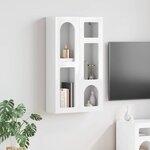 vidaXL Armoire suspendue avec étagère Blanc brillant 59 x 20 x 100 cm
