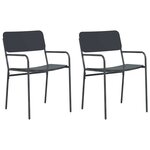 vidaXL Chaises de jardin 2 pc Anthracite Acier
