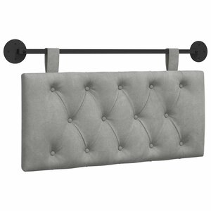 vidaXL Tête de lit suspendue Gris clair Velours