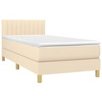 vidaXL Sommier à lattes de lit avec matelas LED Crème 80x200 cm Tissu