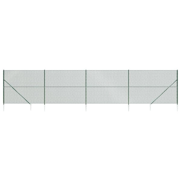 vidaXL Clôture à mailles losangées avec piquet d'ancrage vert 1 8x10 m