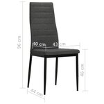 vidaXL Chaises à manger lot de 6 gris foncé tissu