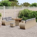 vidaXL Ensemble de canapé de jardin 10 Pièces Beige et Gris clair