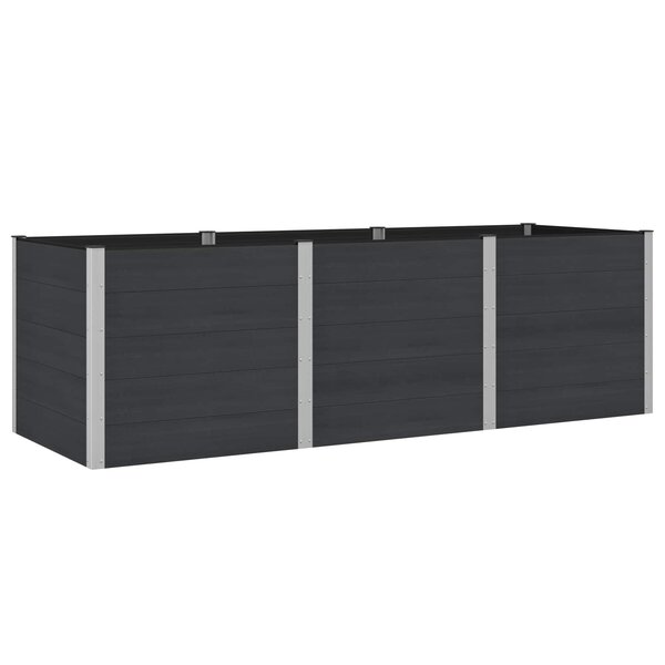 vidaXL Jardinière surélevée Noir 300 x 100 x 91 cm WPC et Aluminium