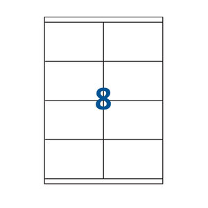 Lot de 100 Planches étiquettes autocollantes sur feuille A4 : 105 x 70 mm (8 étiquettes par feuille spéciales bons de transport)