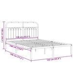 vidaXL Cadre de lit métal sans matelas avec tête de lit noir 135x190cm