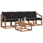 vidaXL Ensemble de canapés d'extérieur 5 pc Naturel et Noir