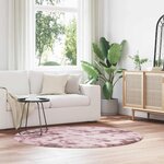 vidaXL Tapis Shaggy à poils longs NAVARRA rose poudré 160x160 cm