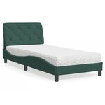 vidaXL Lit avec matelas vert foncé 80x200 cm velours