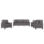 vidaXL Ensemble de canapés 3 Pièces avec coussins gris similicuir
