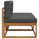 vidaXL Sofa de milieu extérieur avec coussin 2 Pièce Naturel
