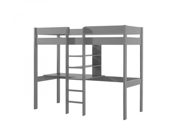 Lit Mezzanine Gris avec Bureau 90x200