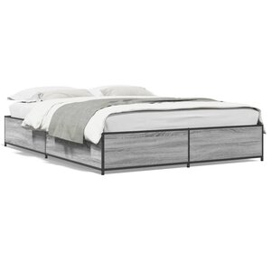 vidaXL Cadre de lit sans matelas sonoma gris 120x200 cm