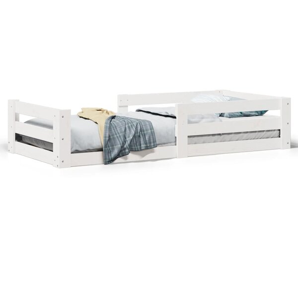 vidaXL Cadre de lit sans matelas blanc 100x200 cm bois de pin massif