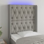 vidaXL Tête de lit à LED Gris clair 83x16x118/128 cm Tissu