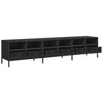 vidaXL Meuble TV noir 202x39x43 5 cm acier laminé à froid
