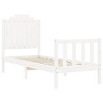 vidaXL Cadre de lit sans matelas blanc bois de pin massif