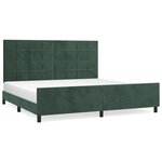 vidaXL Cadre de lit sans matelas vert foncé 200x200 cm velours