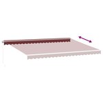 vidaXL Auvent manuel rétractable bordeaux 500x350 cm
