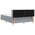lit à ressort vidaXL avec matelas gris clair 140x200 cm en tissu