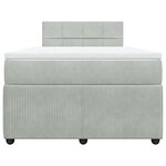 vidaXL Sommier à lattes de lit et matelas gris clair 120x190cm velours