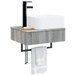 vidaXL Basin de lavage mural Sonoma gris 53 x 35 x 39 cm