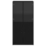 vidaXL Haut Armoire Noir 68 x 37 x 142 cm Bois d'ingénierie