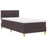 vidaXL Lit à ressort LED Marron foncé 80 x 200 cm tissu