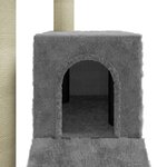 vidaXL Arbre à chat avec griffoirs en sisal Gris clair 92 cm