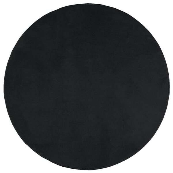 vidaXL Tapis OVIEDO à poils courts noir Ø 200 cm
