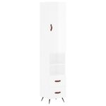 vidaXL Buffet haut Blanc brillant 34 5x34x180 cm Bois d'ingénierie