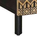 vidaXL Table basse noir 80x50x40 cm bois de manguier massif brut