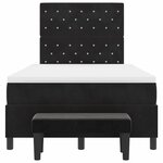 vidaXL Lit à ressorts avec coussin Noir 190 x 120 cm Velours