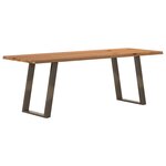 vidaXL Table à manger et bord naturel bois massif chêne rectangulaire