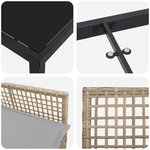 vidaXL Ensemble de Salle à Manger de Jardin 7 Pièces avec Coussins Beige Rattan Poly