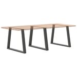 vidaXL Pieds de table à manger en forme de V 3 pièces Anthracite 90 x (72-73 3) cm Acier