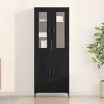 vidaXL Haut Armoire 2 Pièces Chêne noir 69 5 x 34 x 180 cm