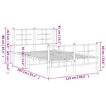 vidaXL Cadre de lit métal sans matelas et pied de lit blanc 120x200 cm