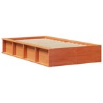 vidaXL Cadre de lit avec stockage Marron cire 90 x 190 cm Bois massif