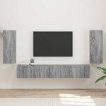vidaXL Ensemble meuble TV 4 Pièces Gris Sonoma Bois d'ingénierie