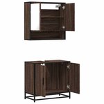 vidaXL Ensemble de meubles de salle de bain 2 Pièces Chêne marron