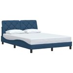vidaXL Cadre de lit sans matelas bleu 120x200 cm tissu