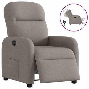 vidaXL Fauteuil inclinable électrique Taupe Tissu