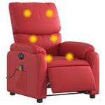 vidaXL Fauteuil de massage inclinable électrique rouge similicuir