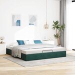 VidaXL Cadre de lit ottoman avec matelas vert foncé 180x200 cm velours