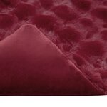 vidaXL Couverture en Fourrure de Lapin Synthétique Rouge Bordeaux