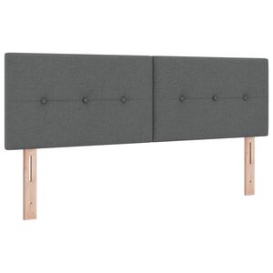 vidaXL Tête de lit LED avec tête de lit Gris foncé 160 cm Polyester
