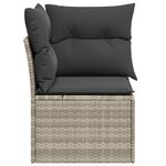 vidaXL Canapé d'angle de jardin et coussins gris clair résine tressée